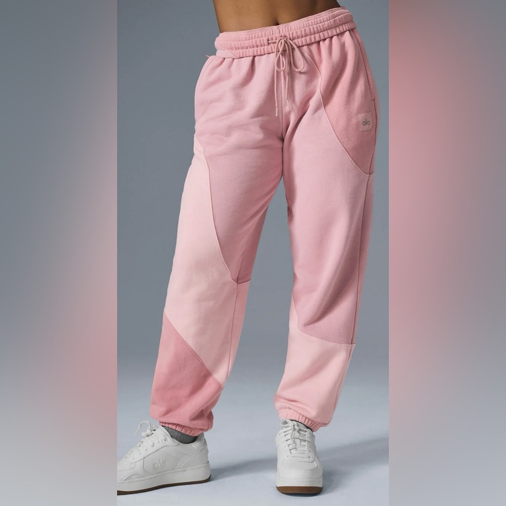 Alo Yoga Nwot Make Waves Sweatpants Sunset Pink Tonal Special Edition Color S View 2